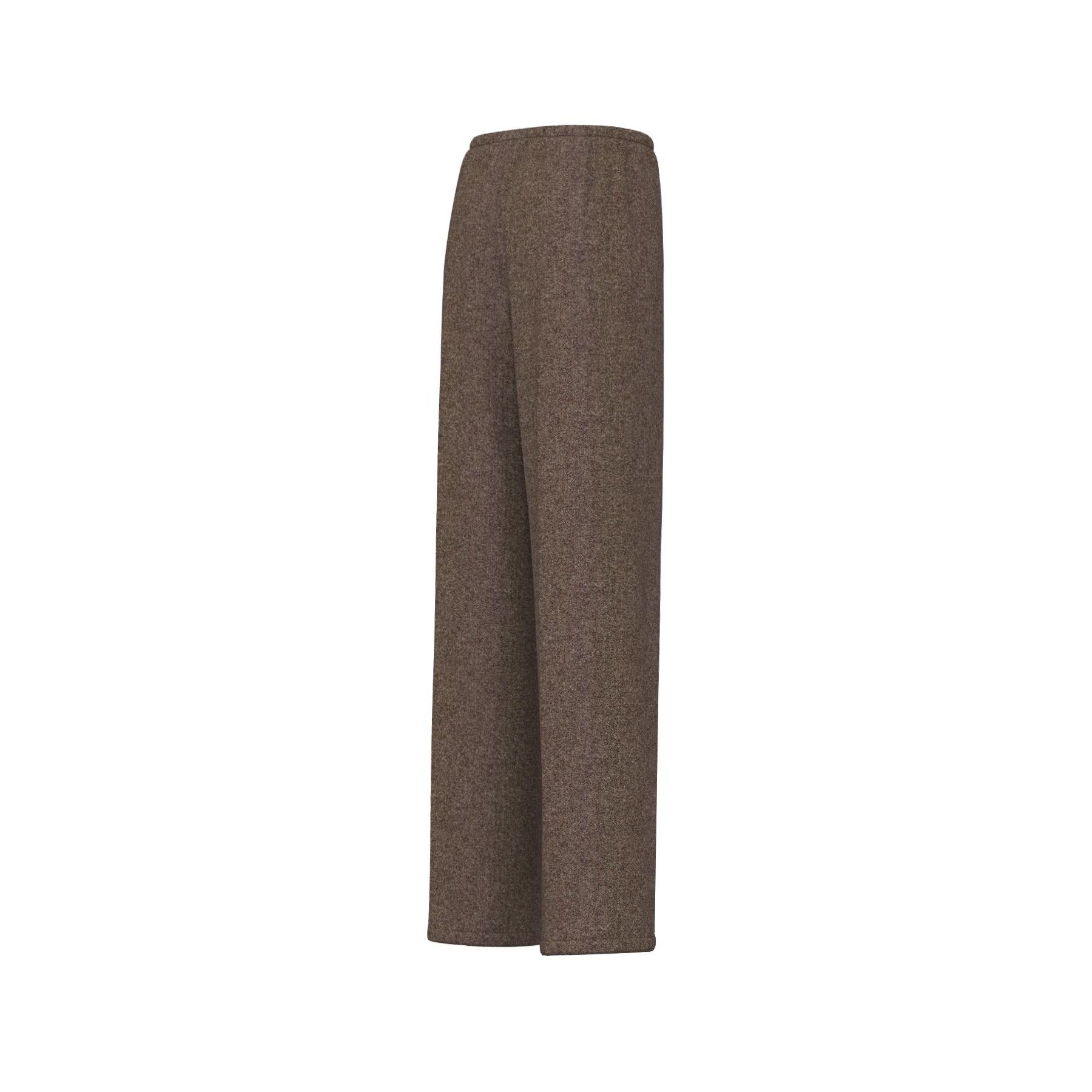 Pantaloni "Abilita" nocciola in flanella leggera misto lana 