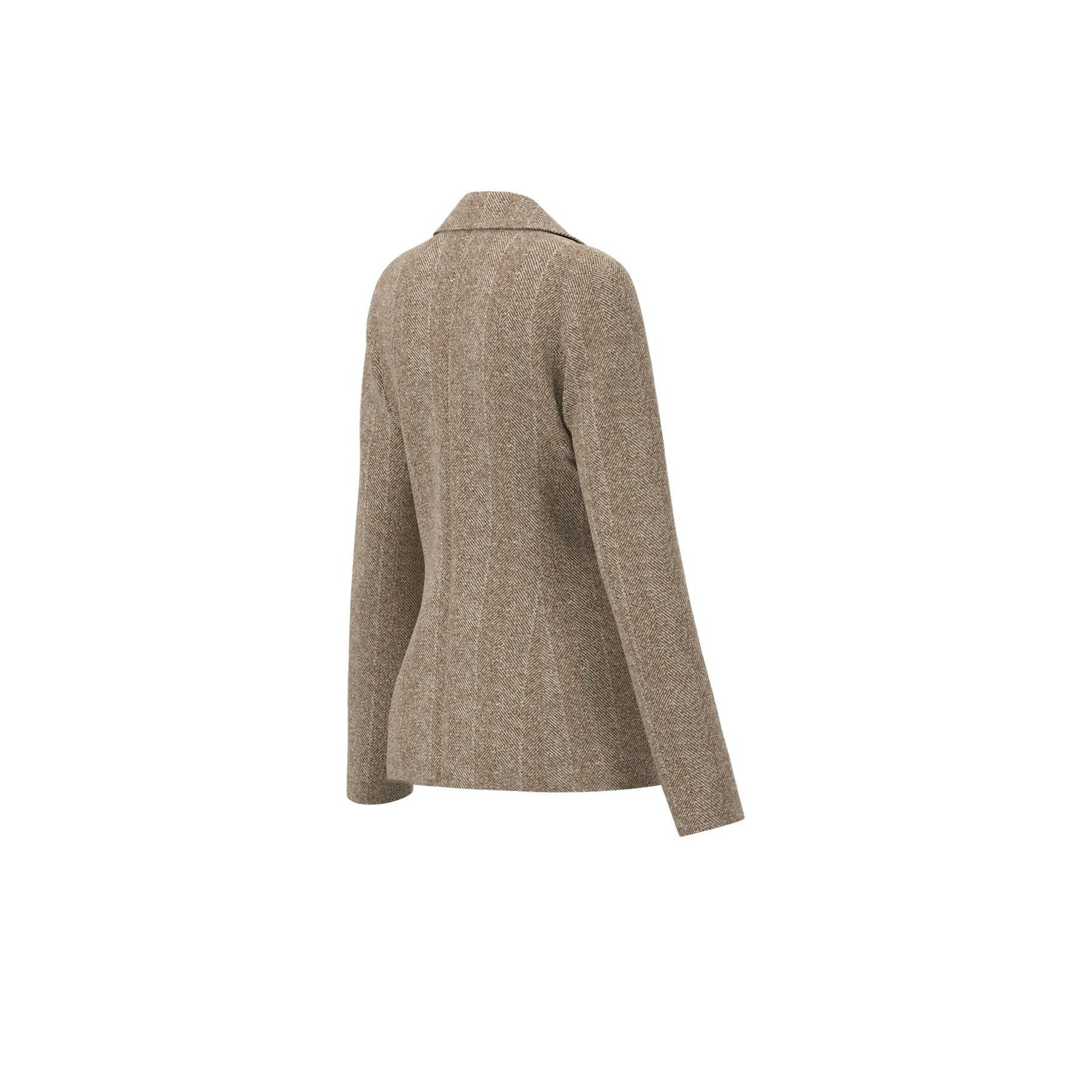 Giacca "Dear" beige in Stuoia Resca con Tasche Applicate 