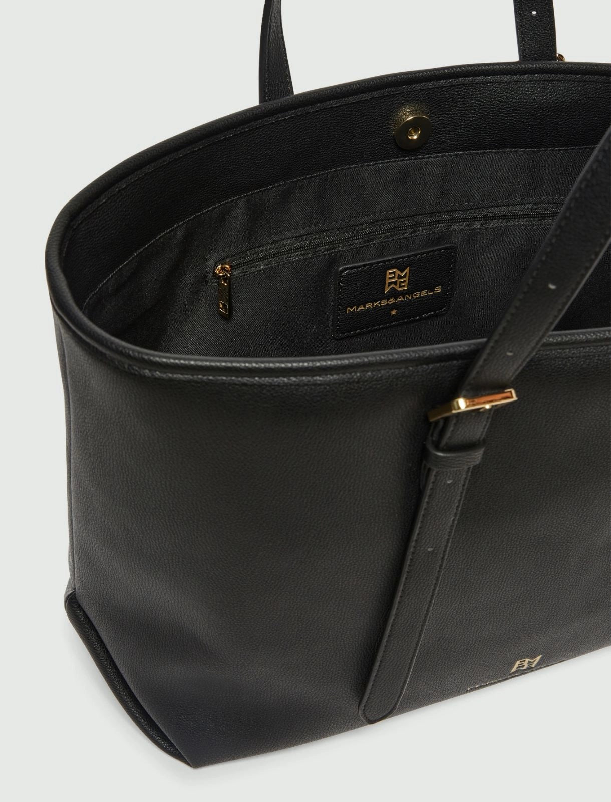 Borsa shopper "Emma" nera in Ecopelle Martellata con Pochette 