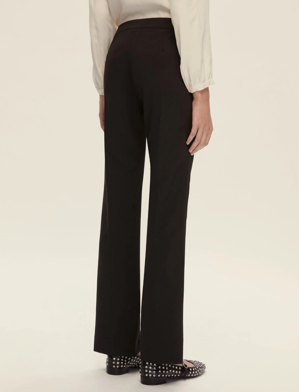 Pantalone Flare Stretch "Franca" Nero con Linea Aderente 