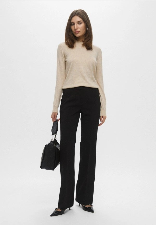 Pantalone Flare Stretch "Franca" Nero con Linea Aderente 