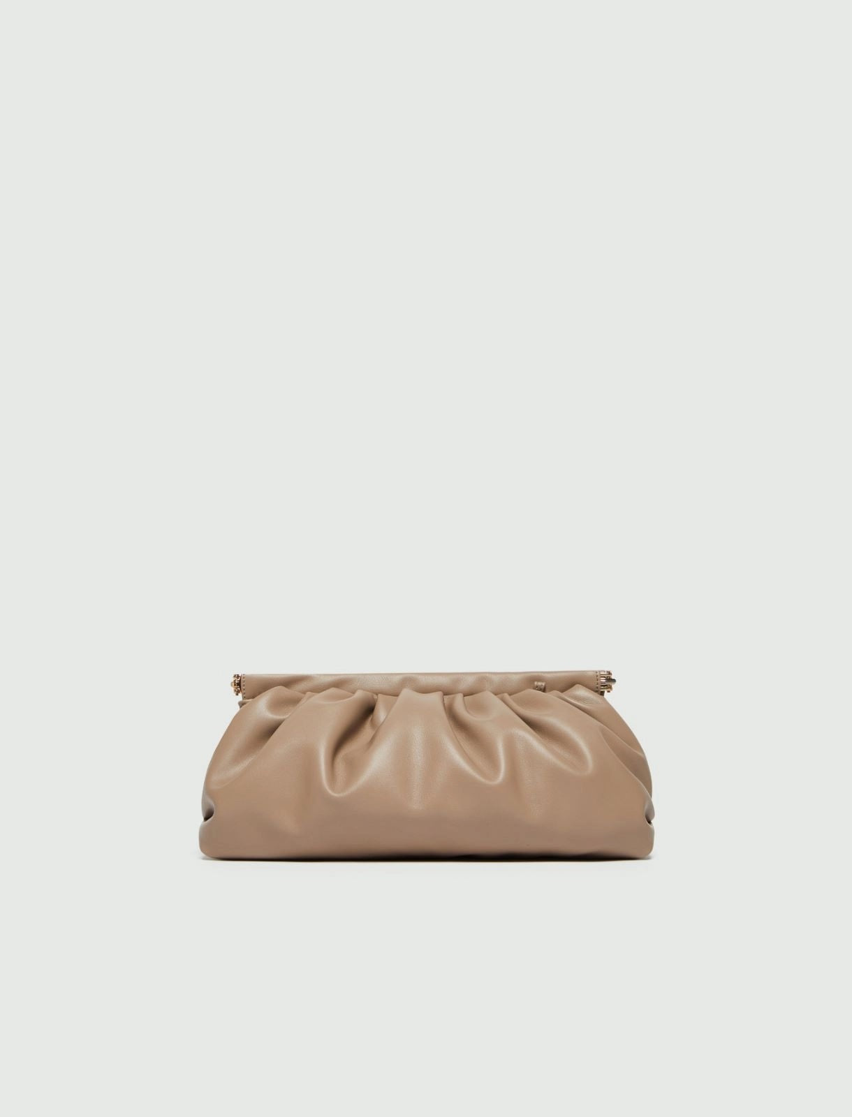 Pouch Morbida "Gloria" Beige con Tracolla in Catena Dorata 