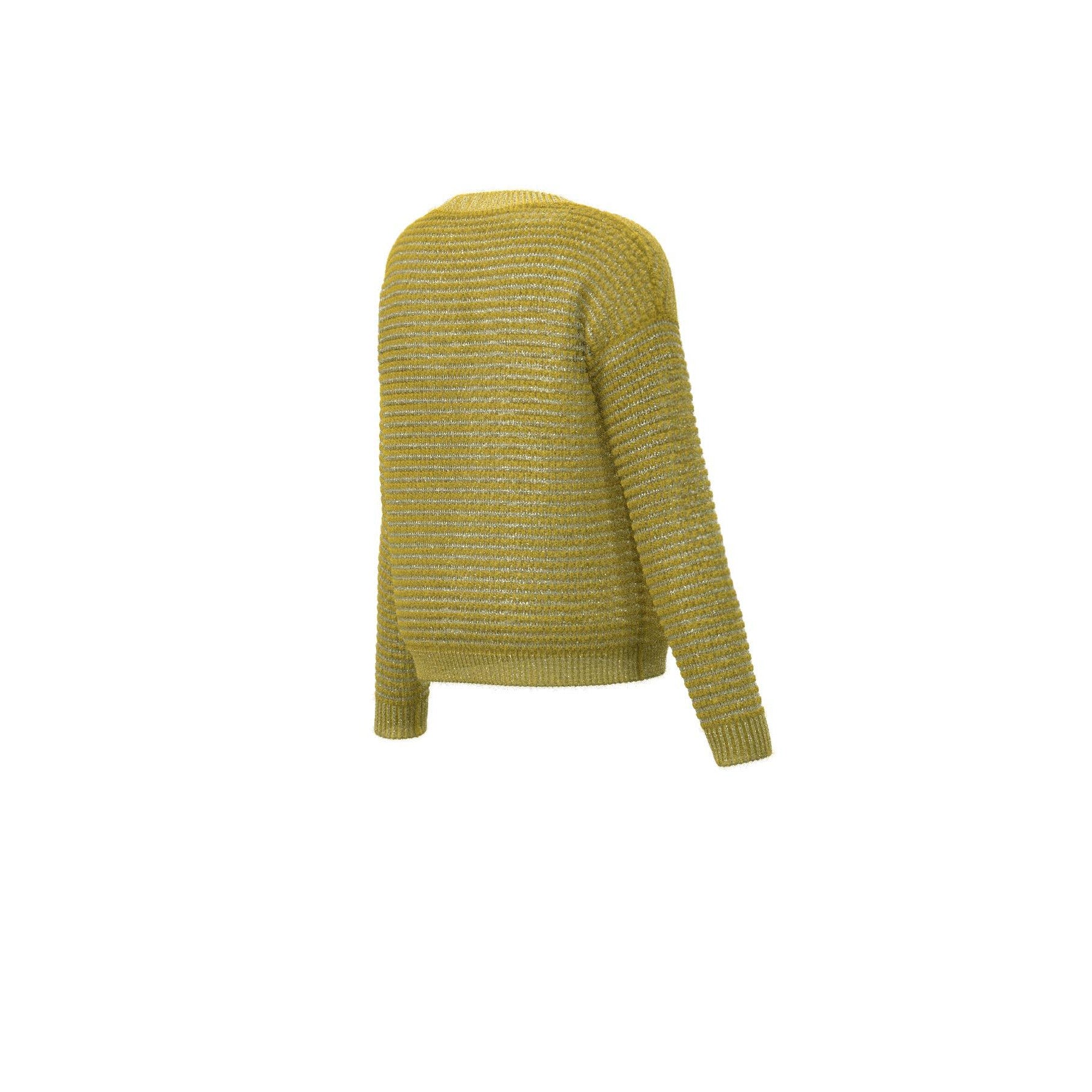 Maglia "Lesena" lime e argento  in lana con lurex e motivo fantasia 