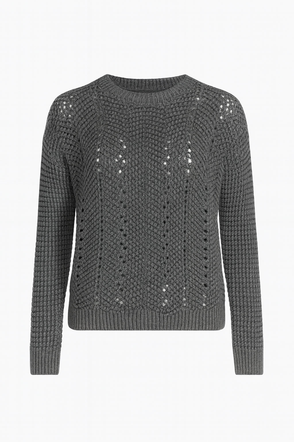 Maglia "Lesena" grigio / nero in misto lana con lurex e motivo fantasia 