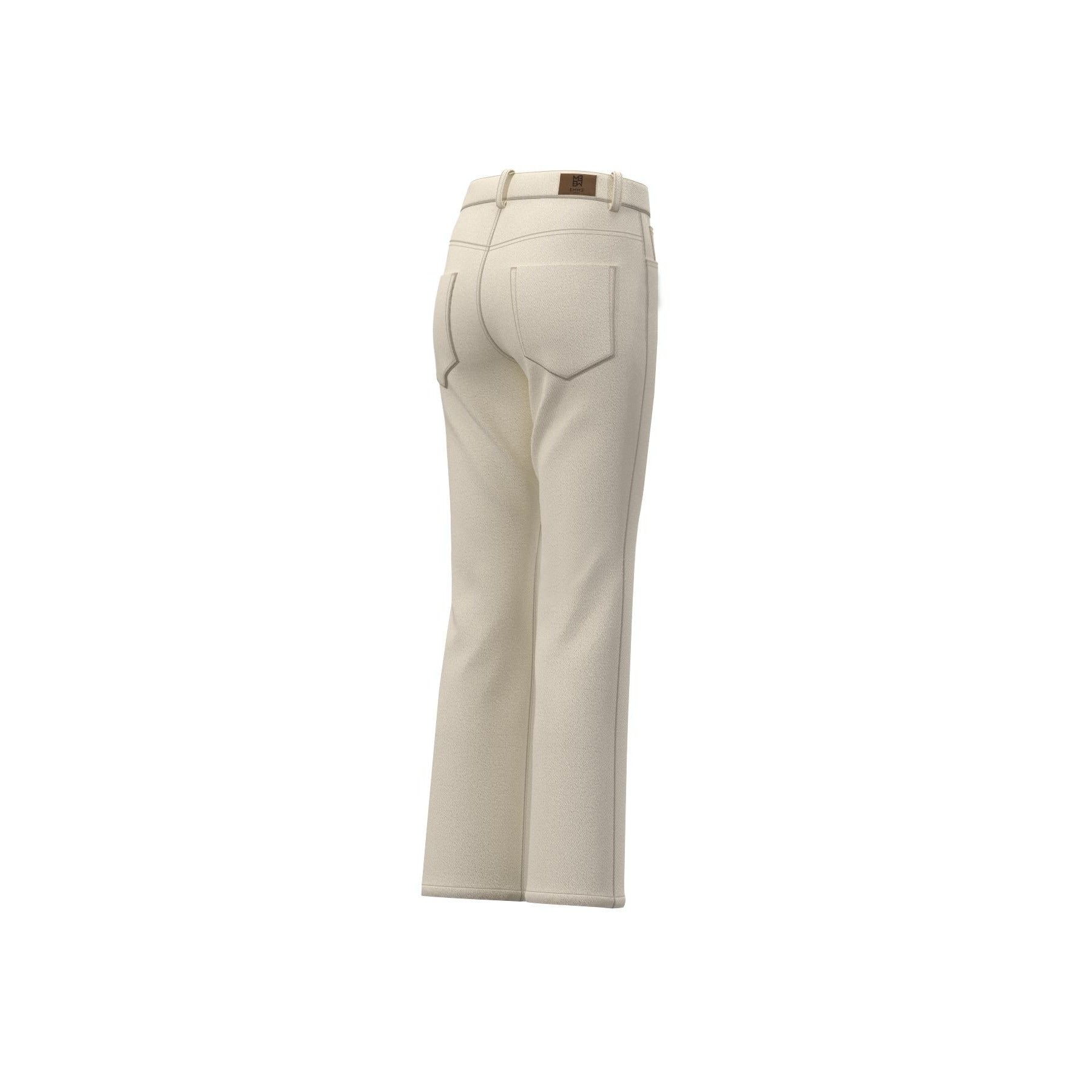 Pantalone "Mode" bianco burro in gabardina stretch con linea flare 