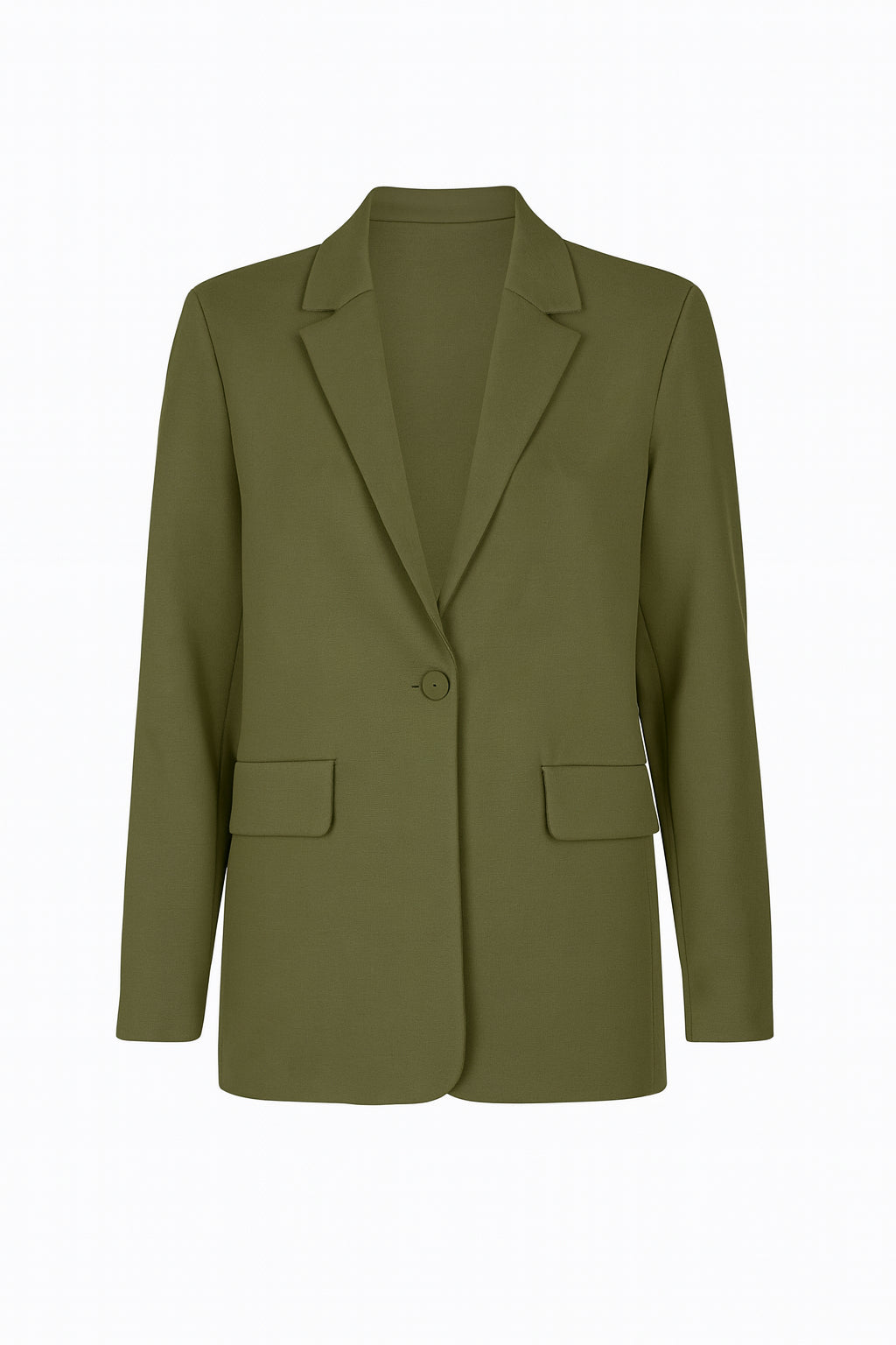 Giacca "Reims" in Jersey Stretch verde con Rever e Tasche a Patta 