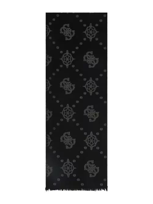 Sciarpa "Zalina" Nera con Monogram All-Over 