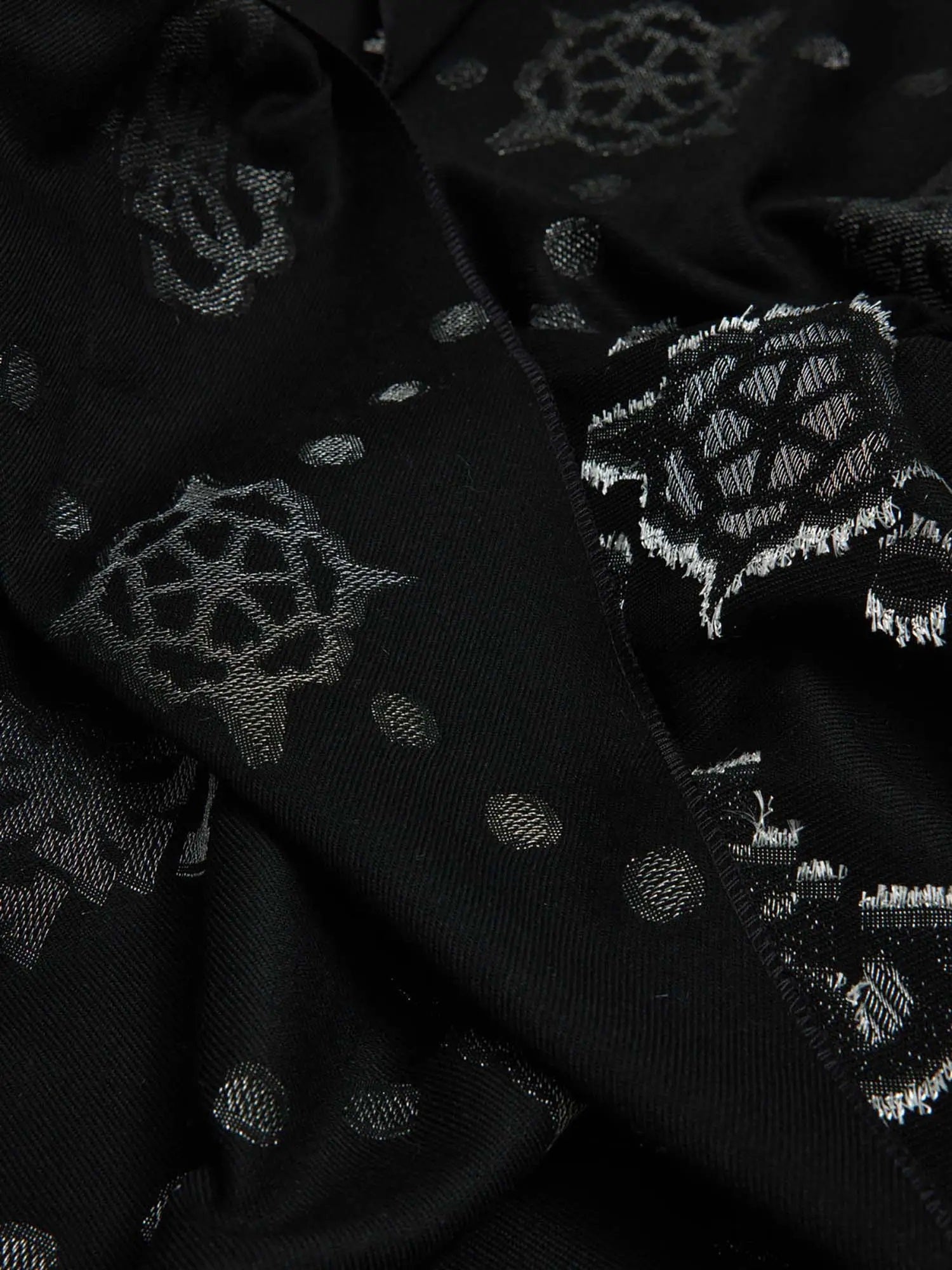 Sciarpa "Zalina" Nera con Monogram All-Over 