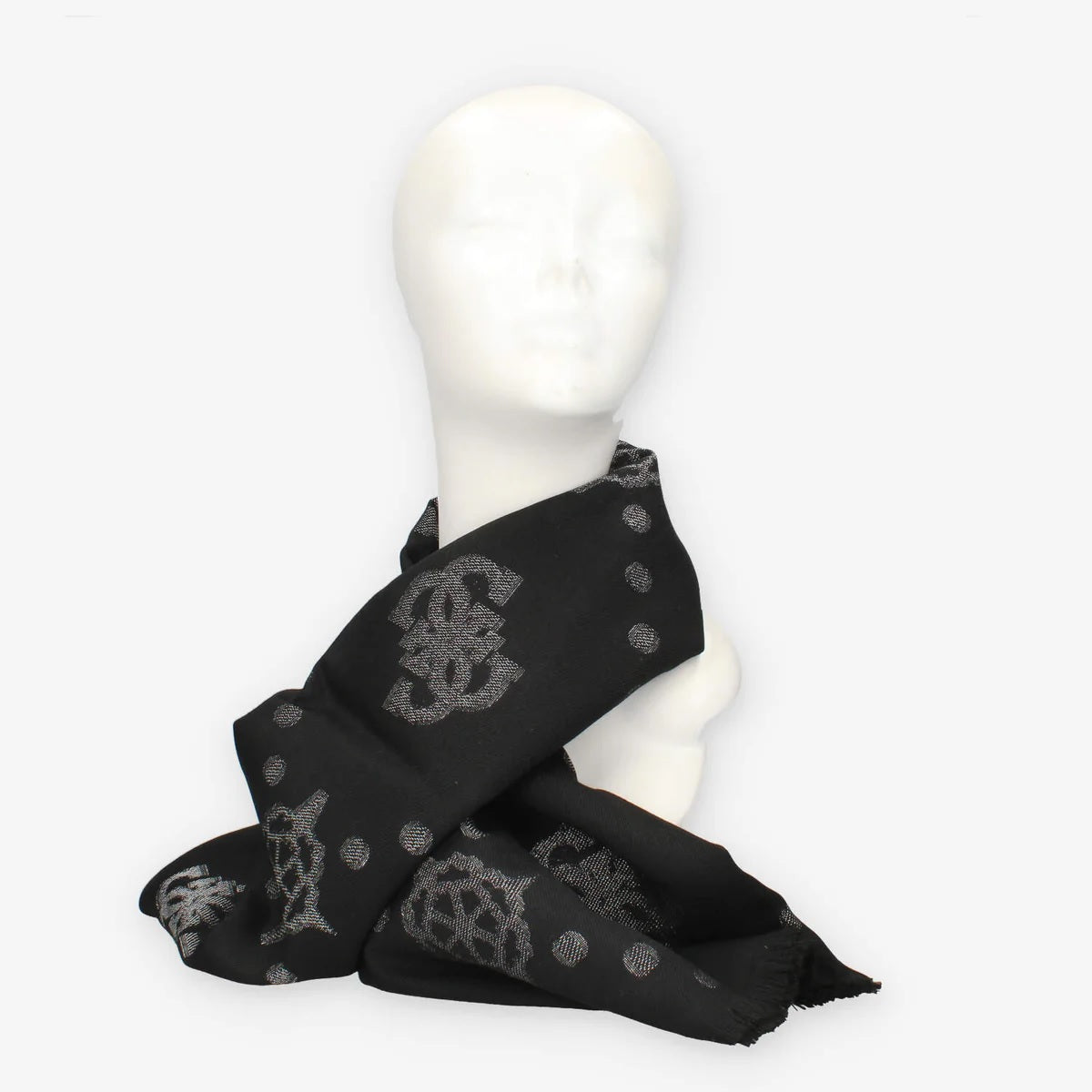 Sciarpa "Zalina" Nera con Monogram All-Over 