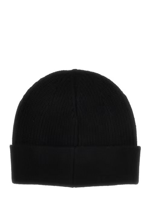Cappello "Brenton" Nero in Maglia a Coste con Patch Logo 