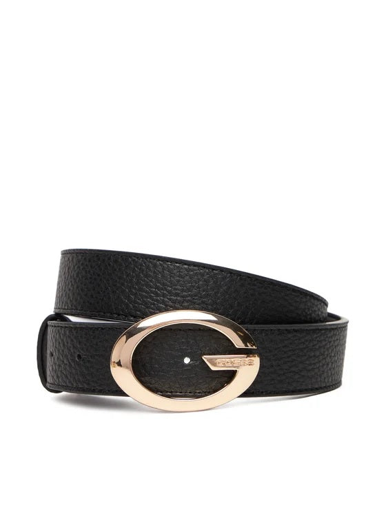 Cintura Donna Guess "Camden H30" Nera con Fibbia G Dorata 