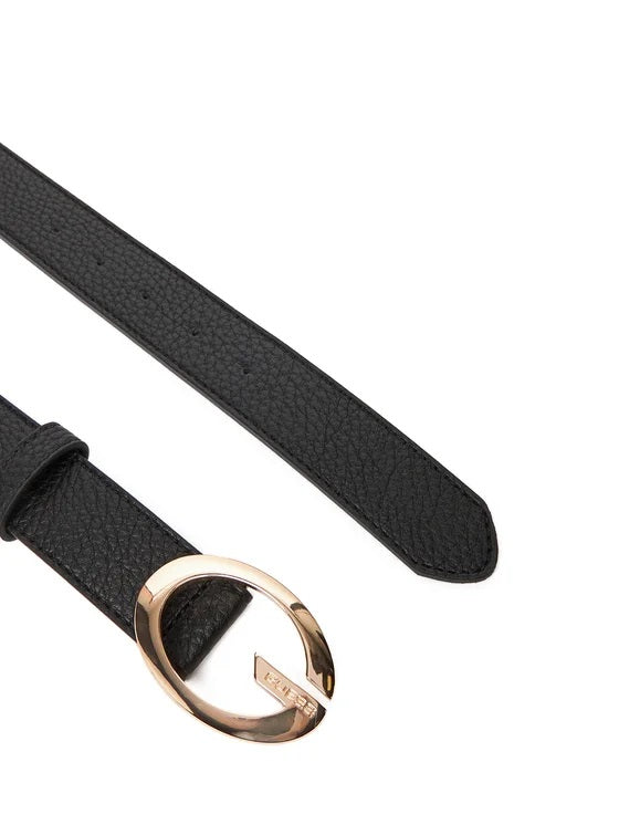 Cintura Donna Guess "Camden H30" Nera con Fibbia G Dorata 