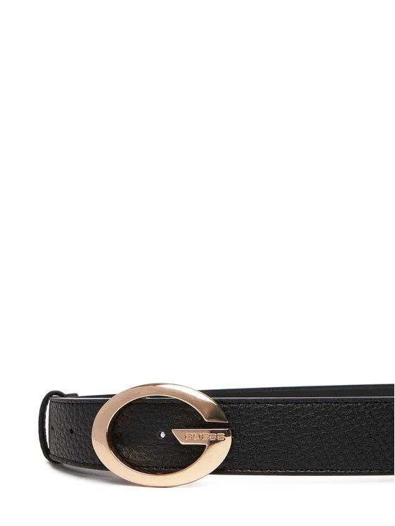 Cintura Donna Guess "Camden H30" Nera con Fibbia G Dorata 