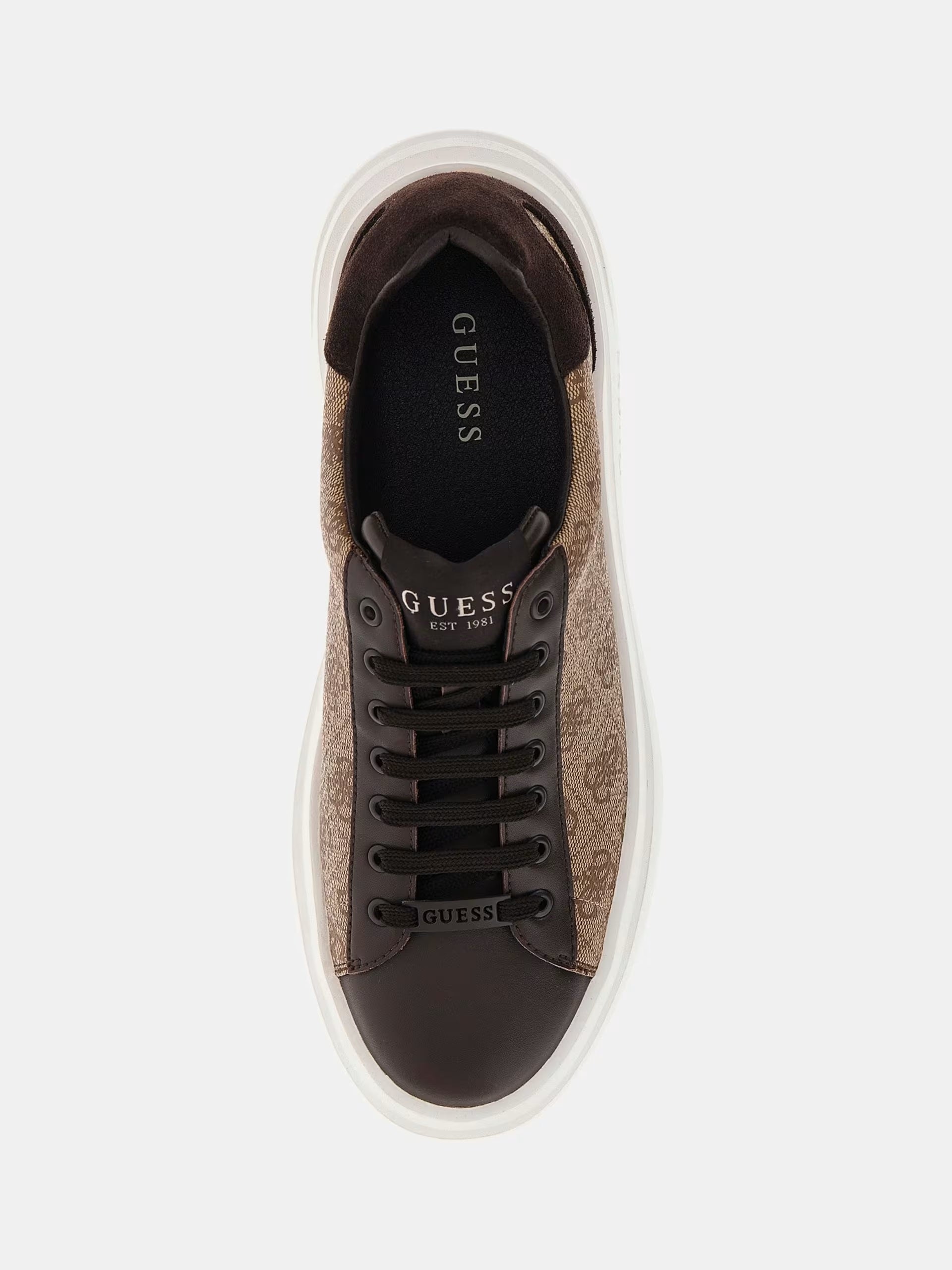 Sneaker "Elba 4G Logo" Beige E Marrone con Suola Platform bianca 