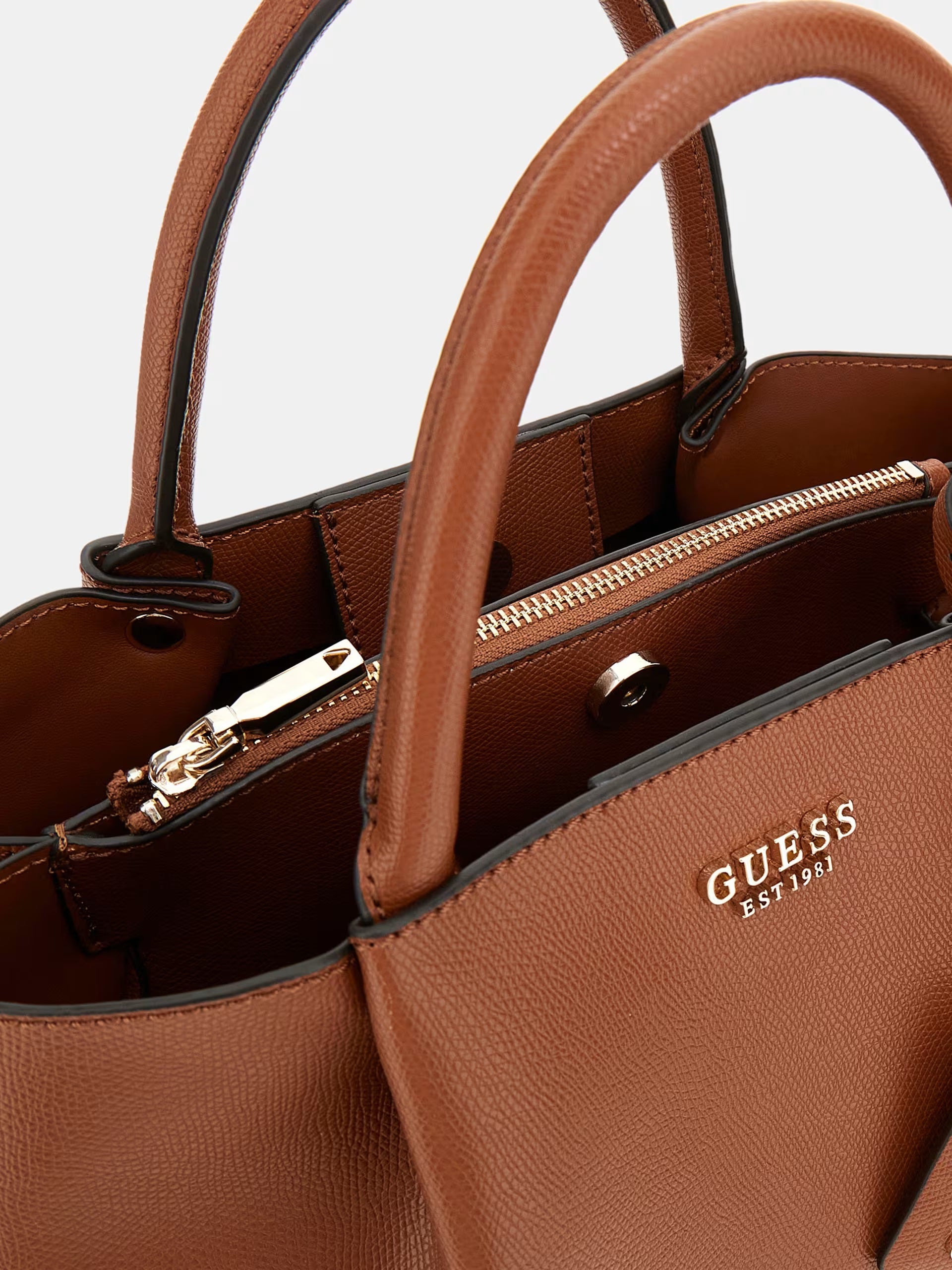 Borsa a mano "Amorette" in Similpelle Cognac con Charm 