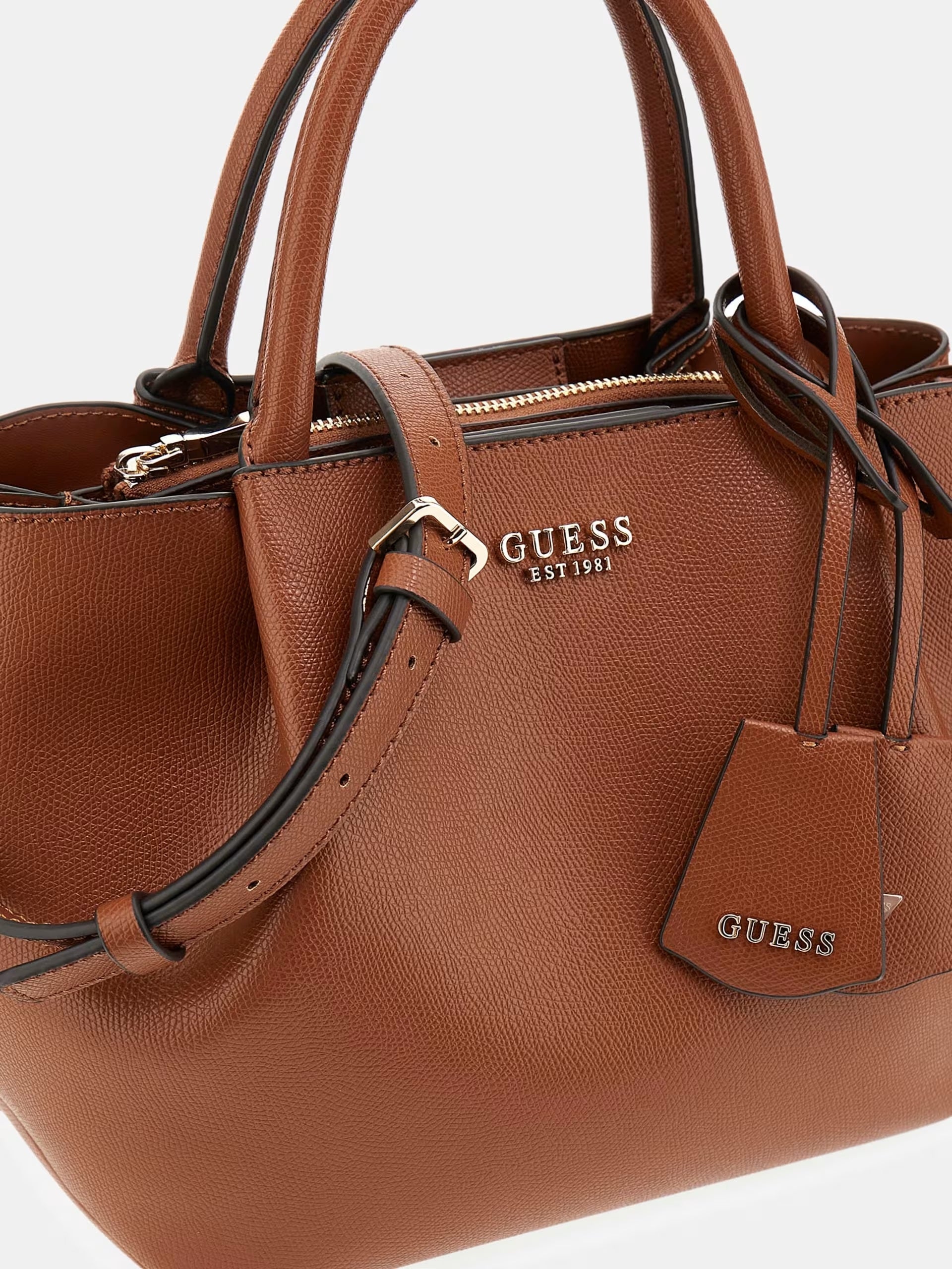 Borsa a mano "Amorette" in Similpelle Cognac con Charm 