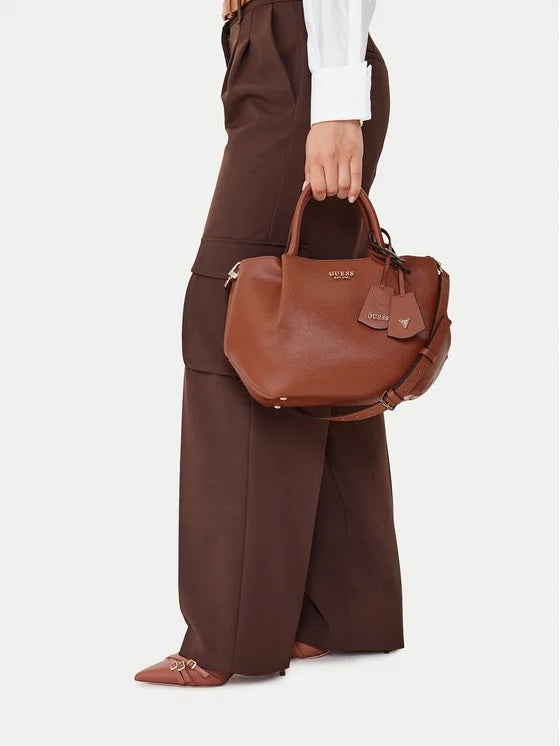 Borsa a mano "Amorette" in Similpelle Cognac con Charm 