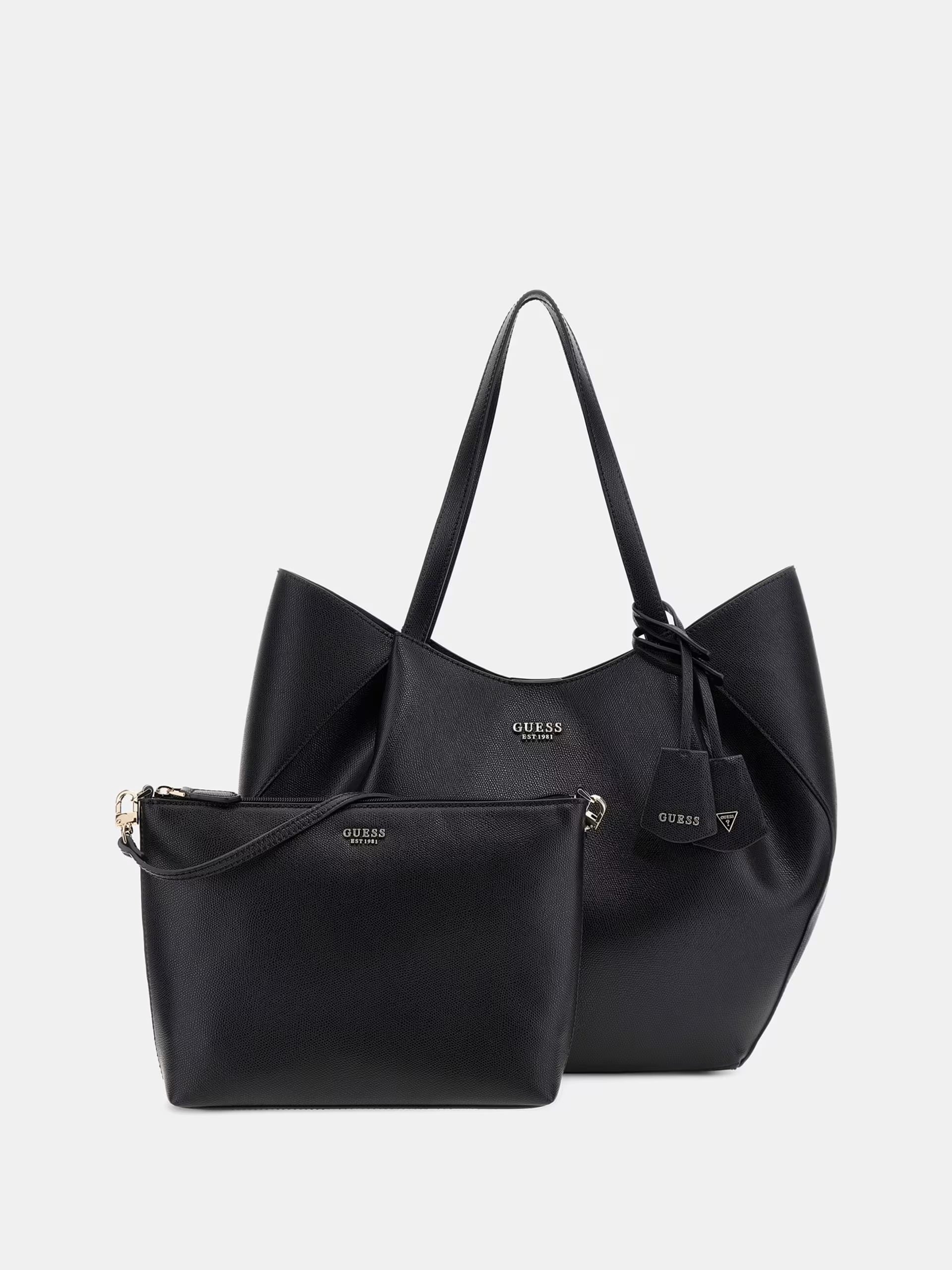 Shopper "Amorette" Nera in Similpelle con Charm Logato e Pochette 