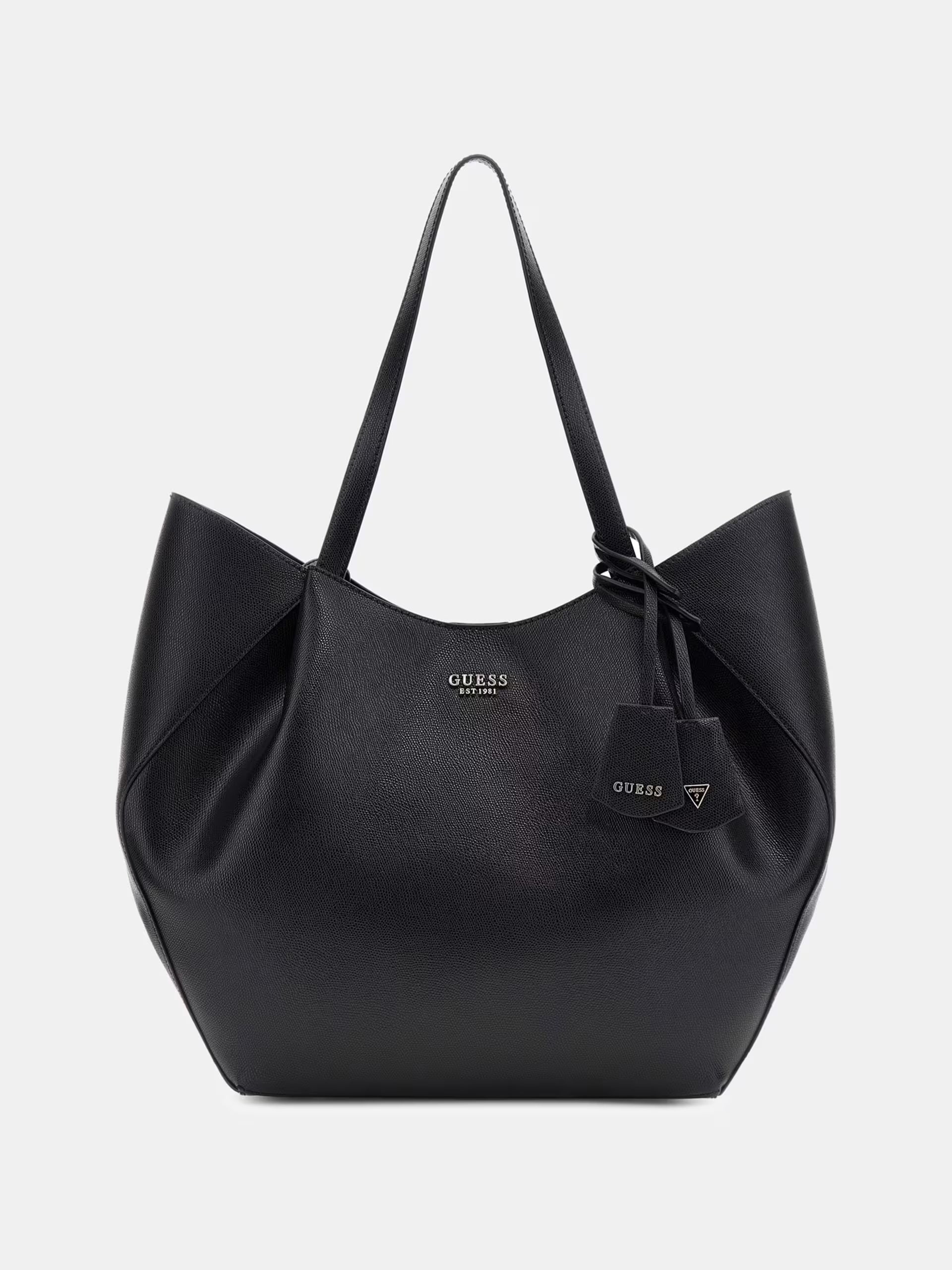 Shopper "Amorette" Nera in Similpelle con Charm Logato e Pochette 