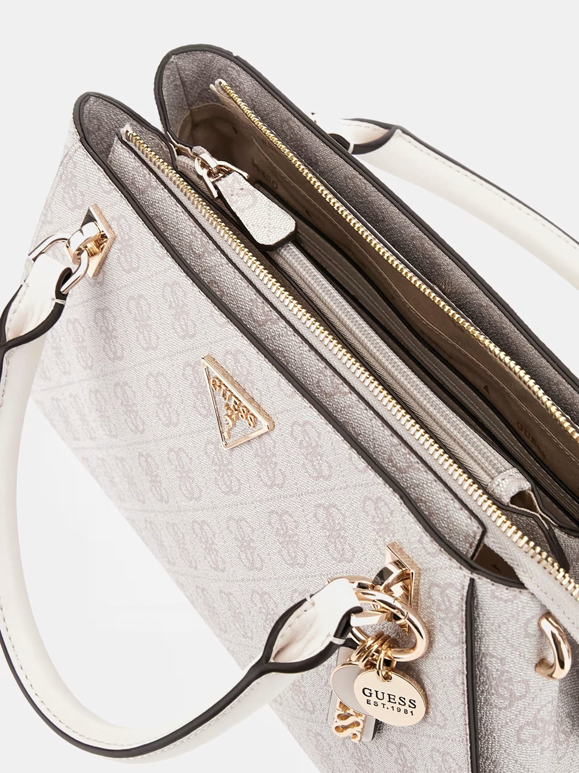 Borsa a mano "Noelle II Top Zip" Dark Taupe con tracolla 
