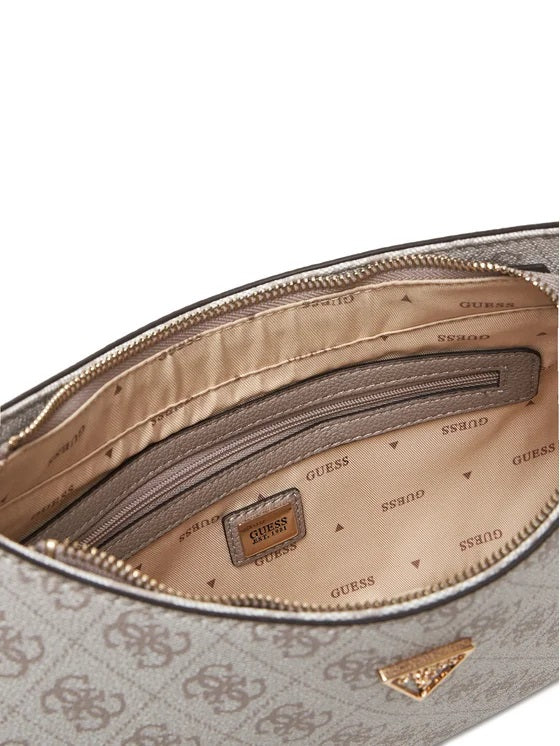 Borsa a spalla "Noelle II Top Zip Shoulder Bag" Dark Taupe con Logo 