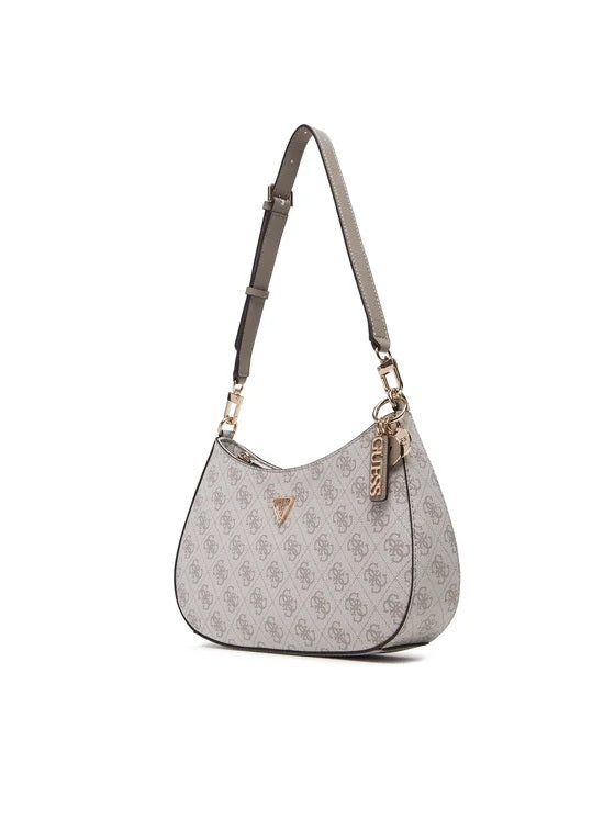 Borsa a spalla "Noelle II Top Zip Shoulder Bag" Dark Taupe con Logo 