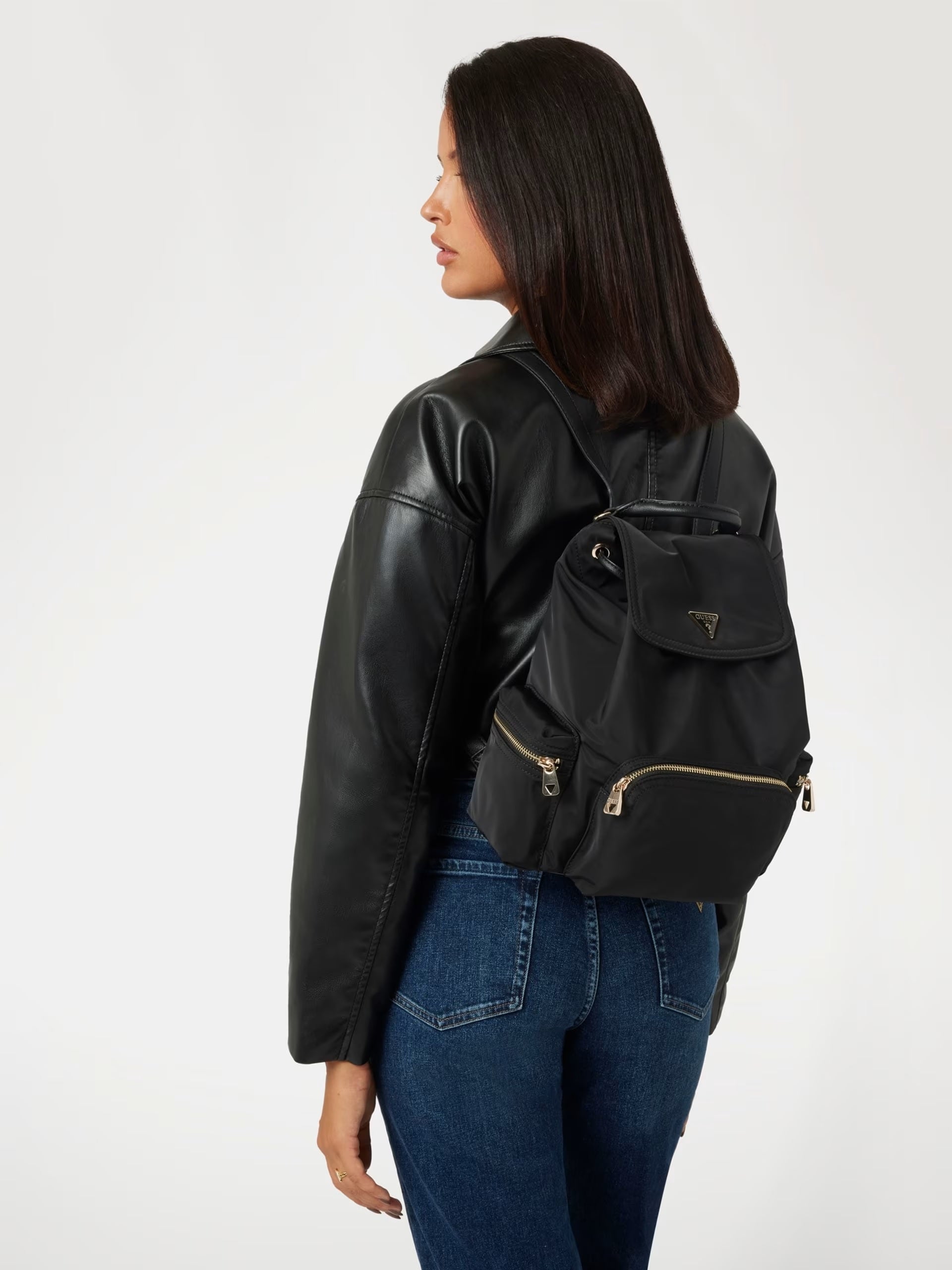 Zaino "Eco Gemma" Nero in Materiale Riciclato con Coulisse 