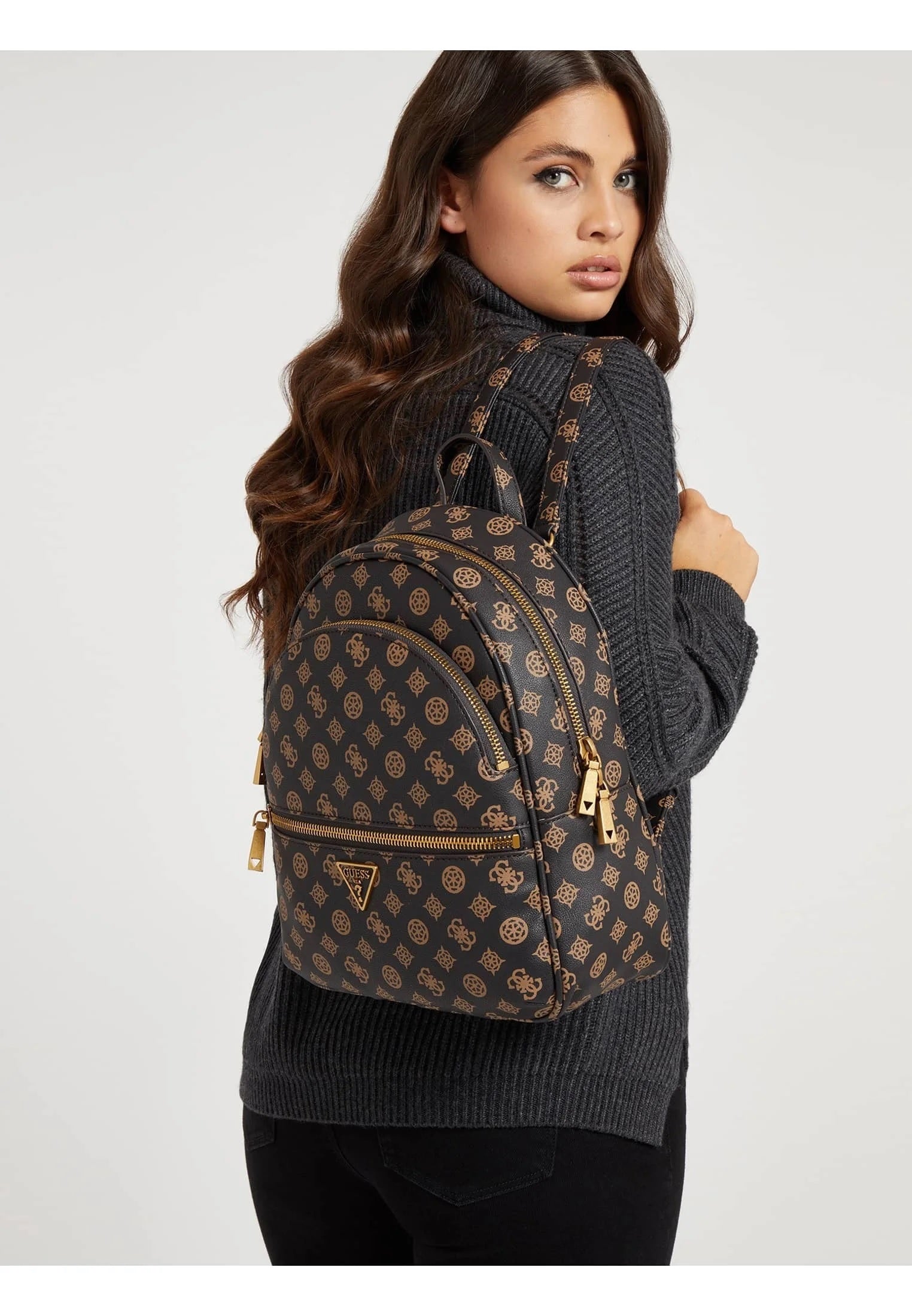 Zaino "Manhattan II Large Backpack" Mocha in Simil Pelle 