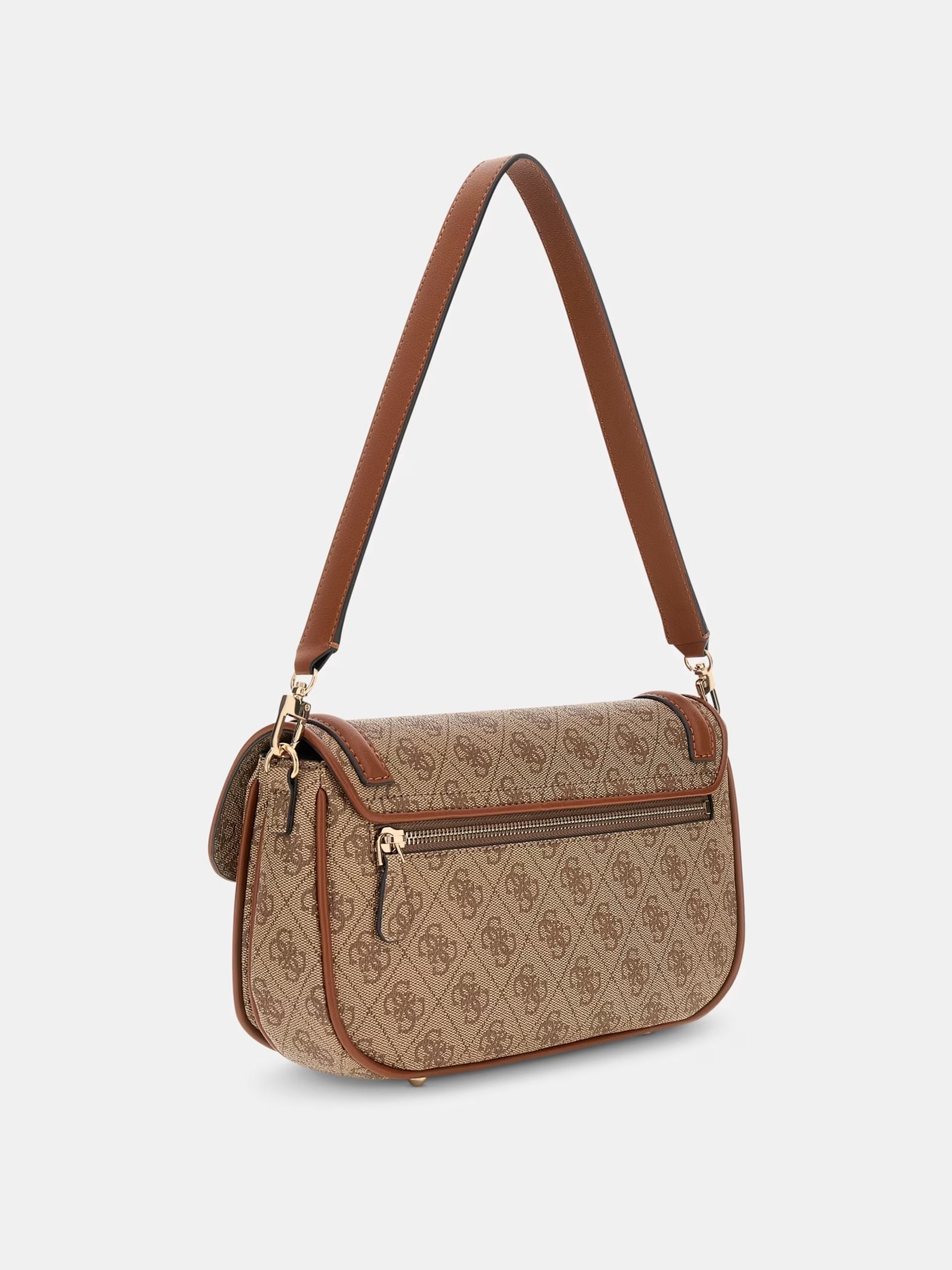 Borsa a spalla "Dea Flap Shoulder Bag" Latte con Logo 4G e Tracolla 