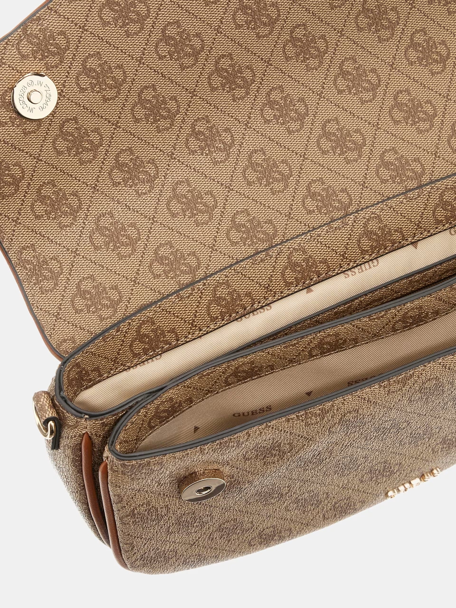 Borsa a spalla "Dea Flap Shoulder Bag" Latte con Logo 4G e Tracolla 