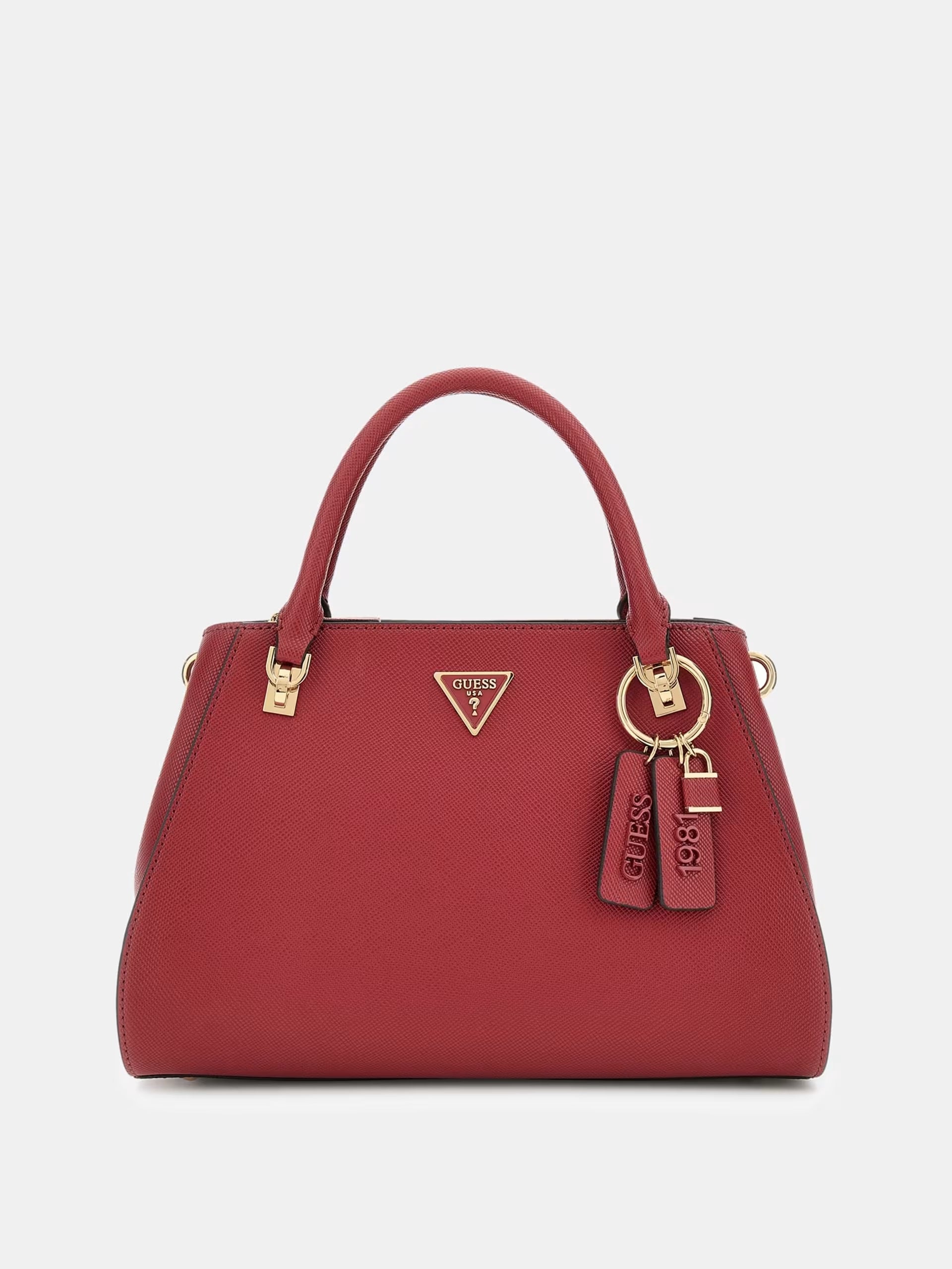 Borsa a Mano "Noelle II Luxury" Rossa in Saffiano con Charm Logato 