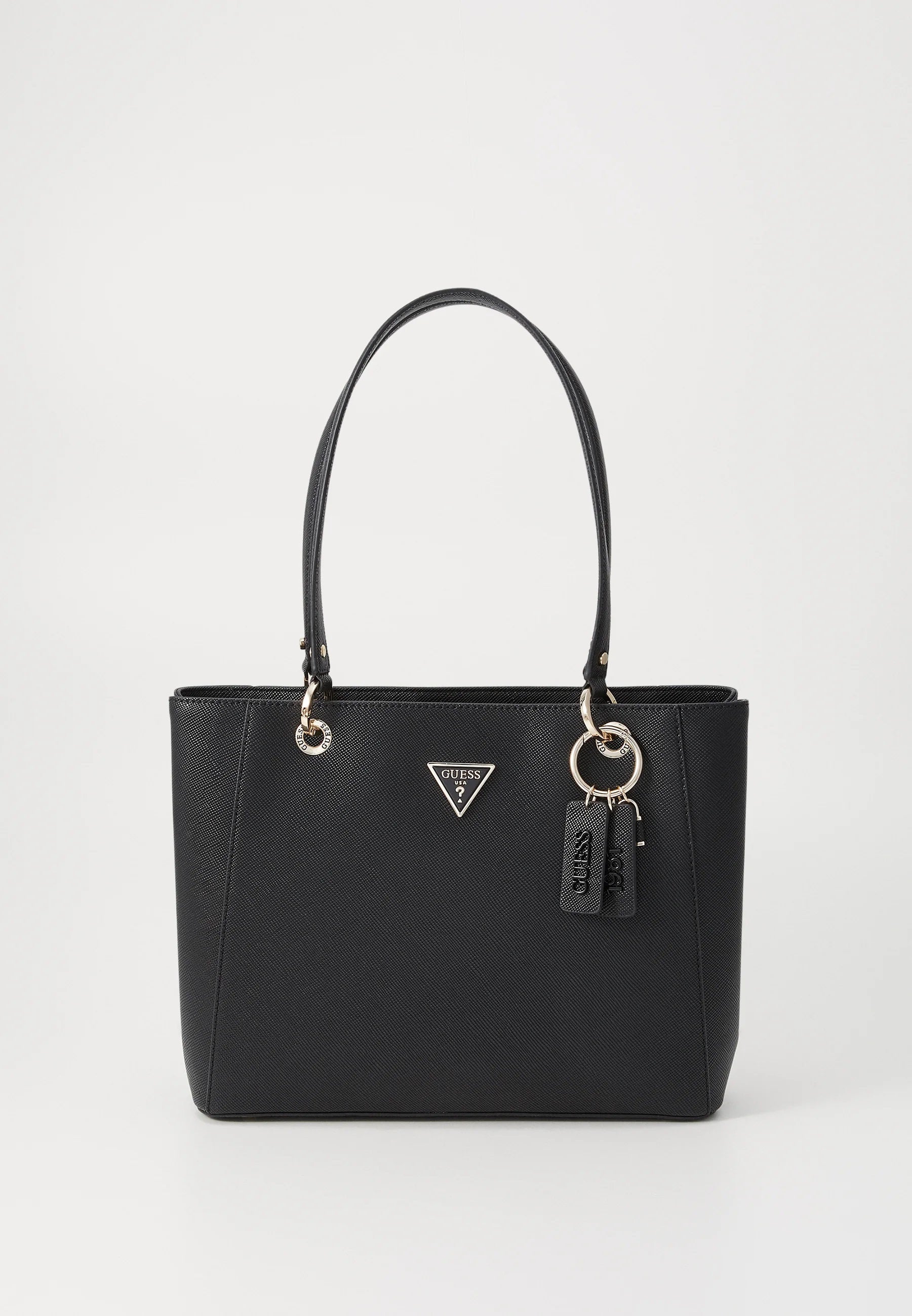Borsa Tote "Noelle II" Nera in Saffiano con Charm Logato 