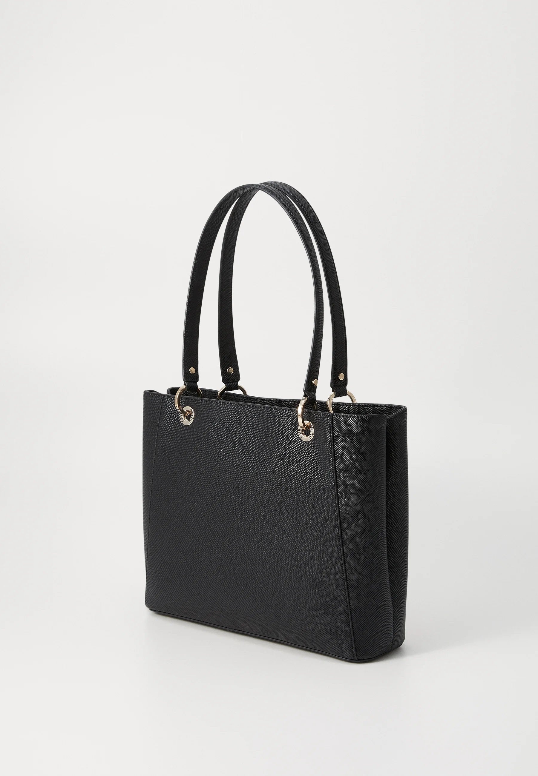 Borsa Tote "Noelle II" Nera in Saffiano con Charm Logato 
