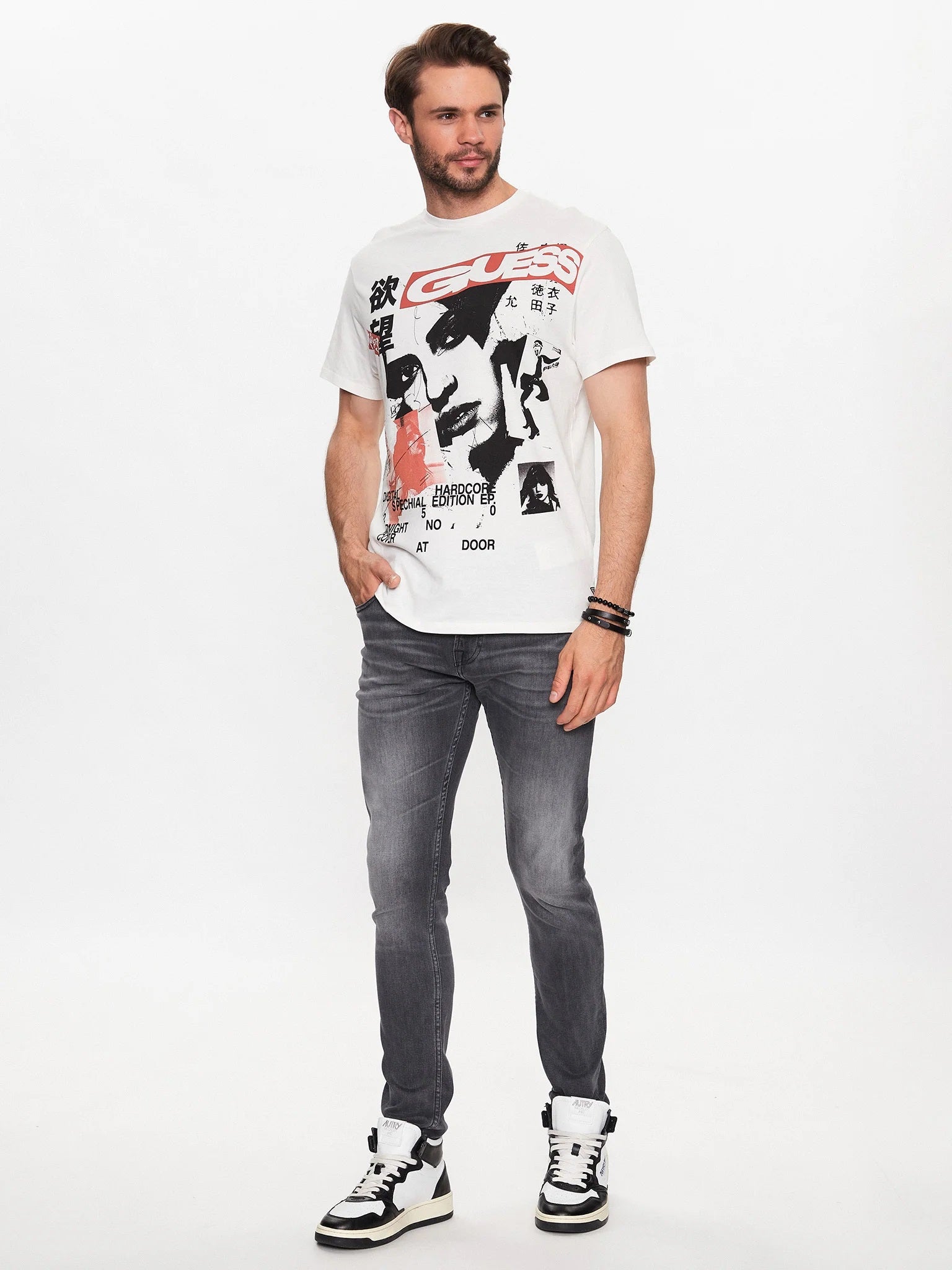 Jeans Uomo "Miami" Grigio Skinny Fit in Misto Cotone 