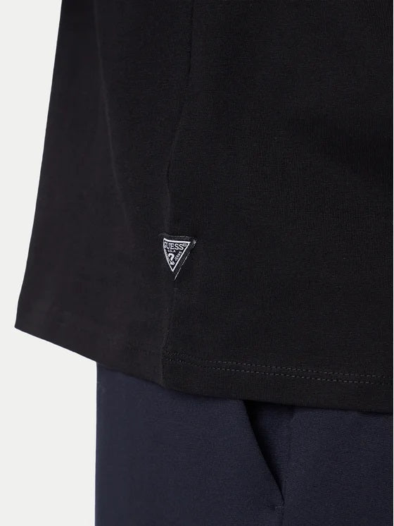 T-shirt Nera da Uomo in Cotone con Maxi Logo bianco 