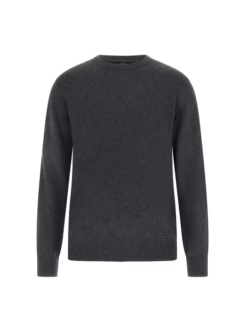 Maglione Uomo "Jamaar" Grigio con Fantasia a Rombi in Misto Lana 