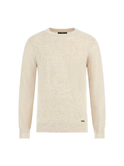 Maglione Uomo "Jamaar" sabbia con Fantasia a Rombi in Misto Lana 