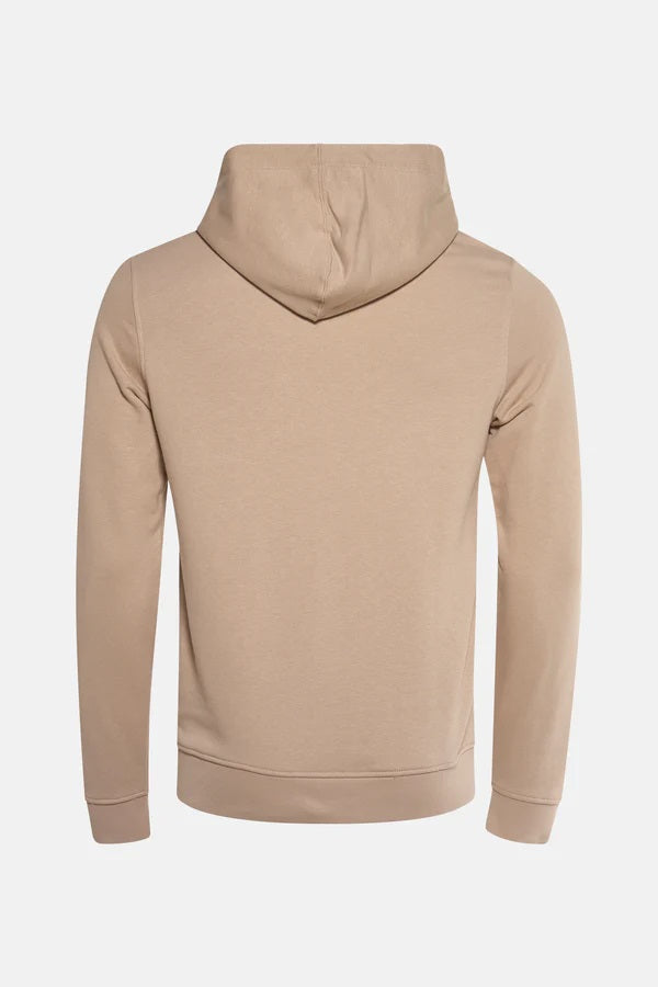 Felpa con Cappuccio "Beau" Beige con Logo Ricamato 