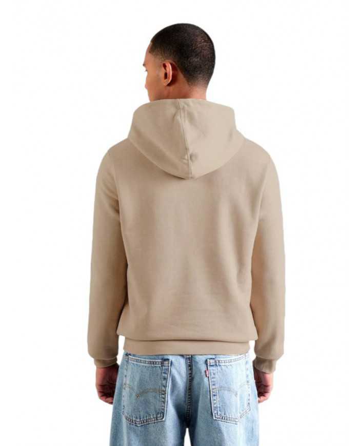 Felpa con Cappuccio "Beau" Beige con Logo Ricamato 