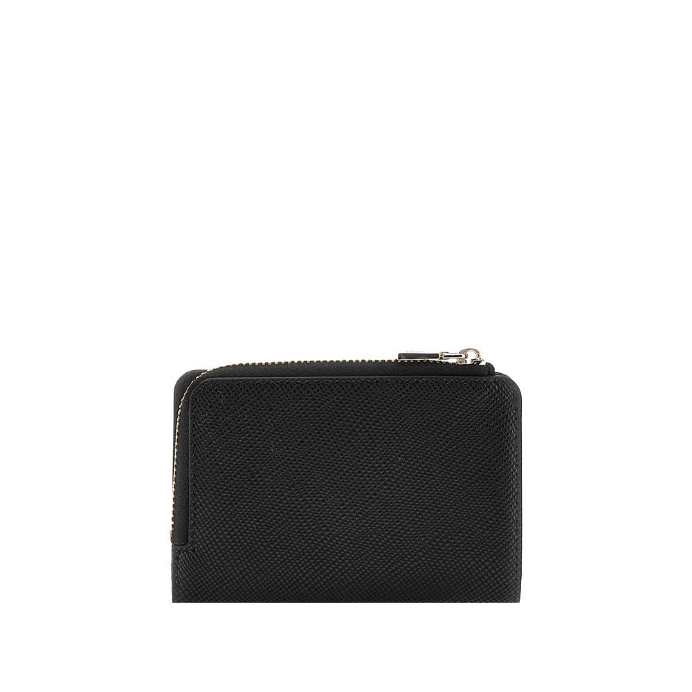 Portacarte "Bolena" Nero in Similpelle con Chiusura Zip 