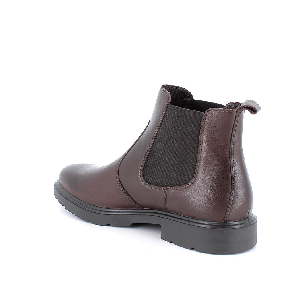 Stivaletti Chelsea marroni in pelle con elastico 