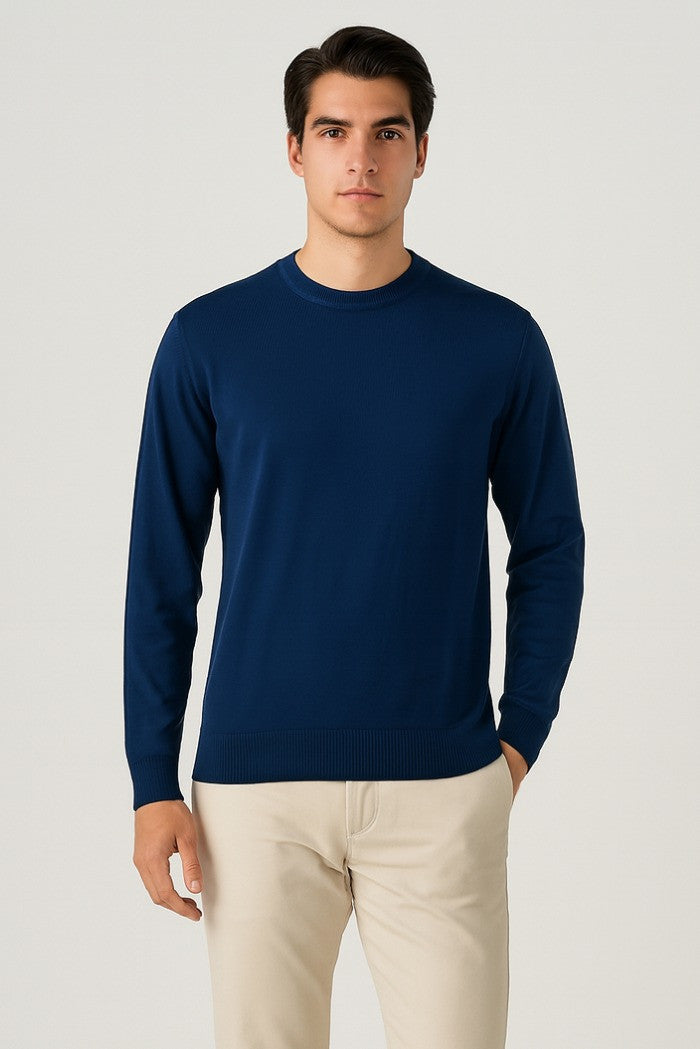 Maglia blu denim in Misto Viscosa Silk Touch 