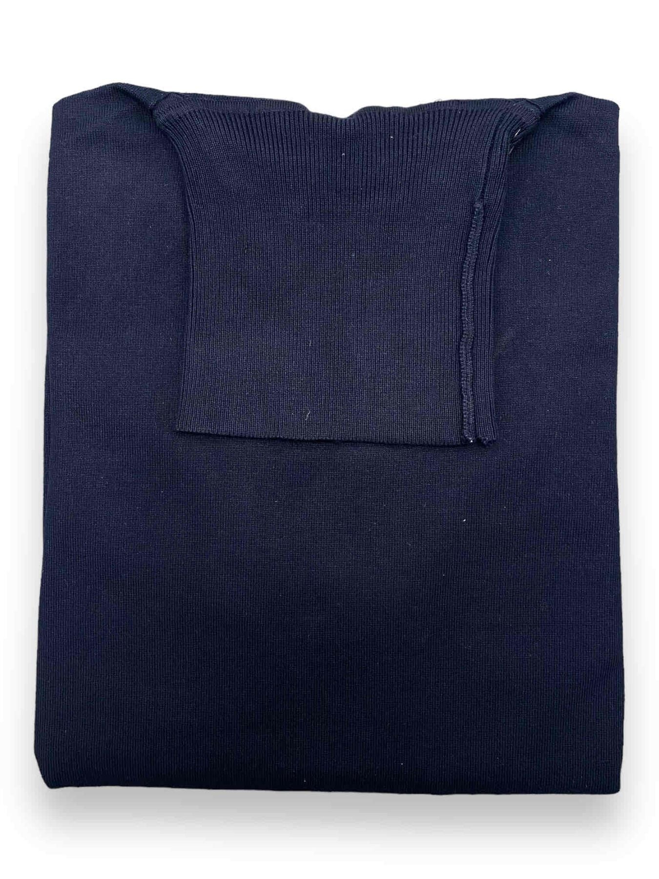 Dolcevita blu in Misto Viscosa Finezza 12 con Polsini ed Elastico 