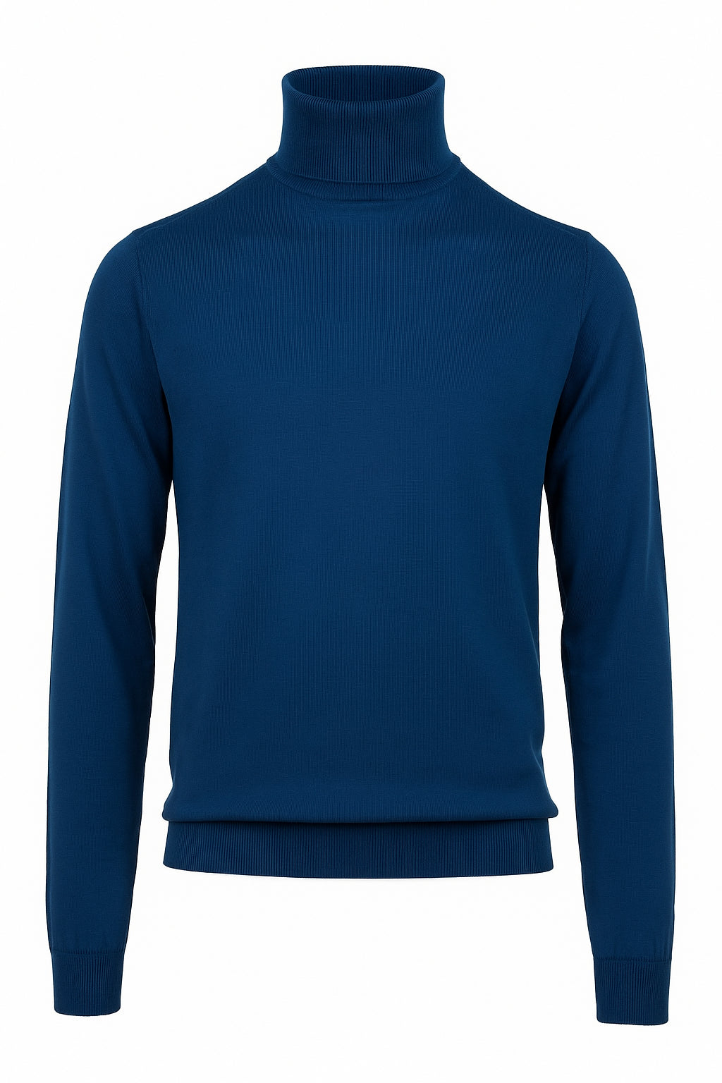 Dolcevita blu denim in maglia finezza 12 