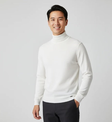 Dolcevita bianco latte in maglia finezza 12 