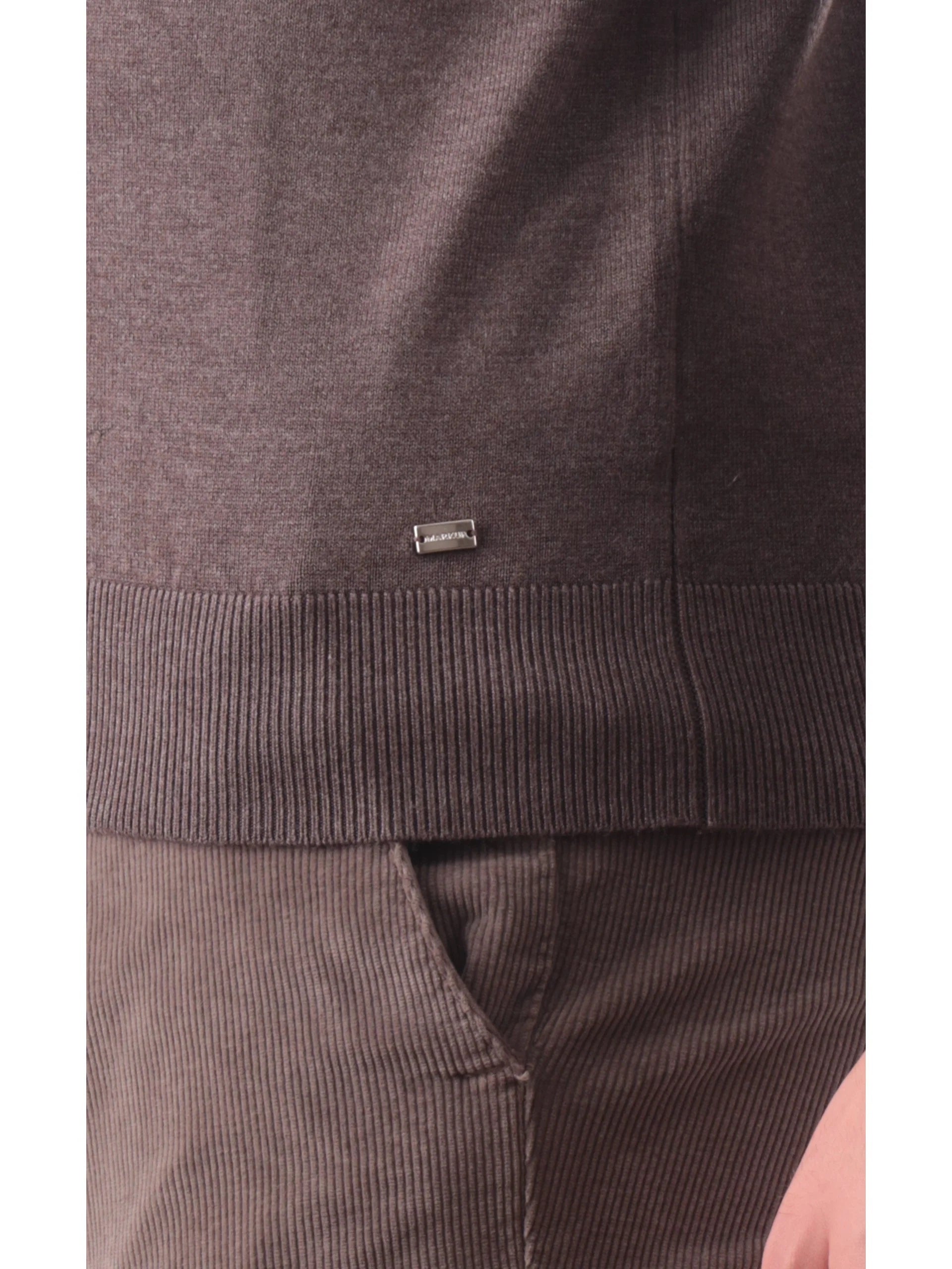 Maglia con zip da uomo tortora in filato finezza 12 Viscose Blend 
