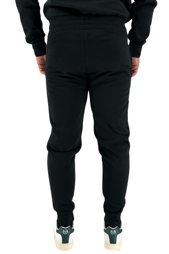Pantaloni tuta da nero con patch gommata e fondo elasticizzato 
