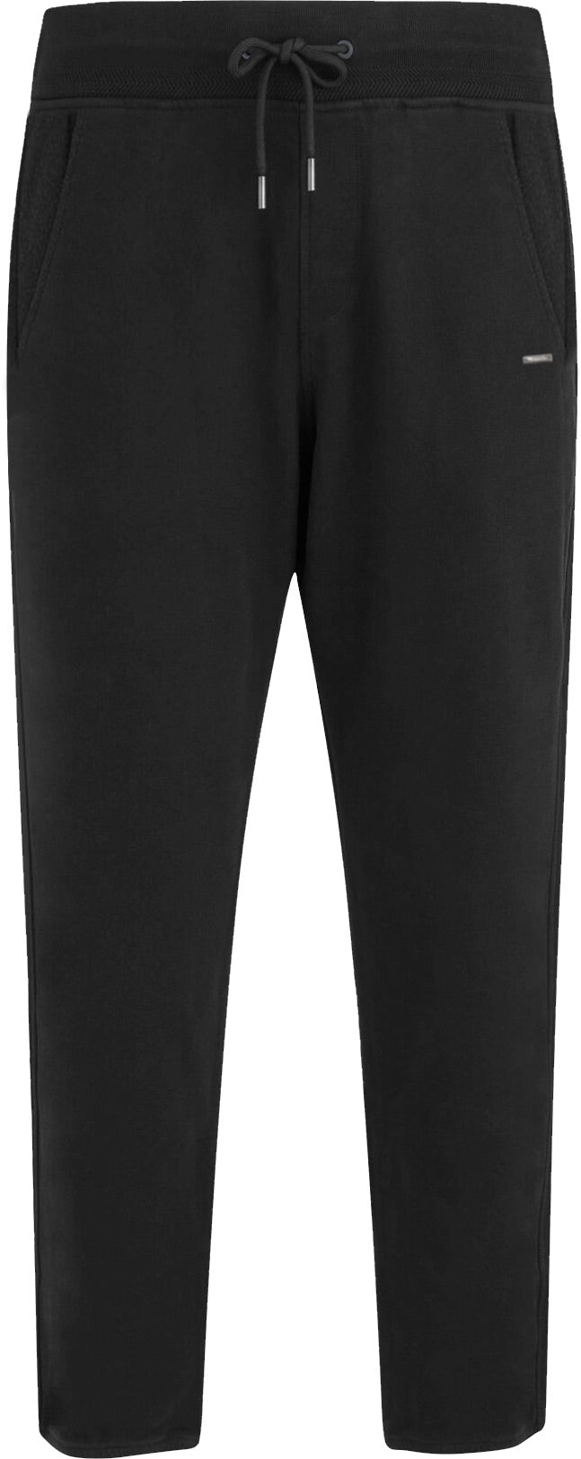 Pantaloni in felpa da uomo neri senza polsini 