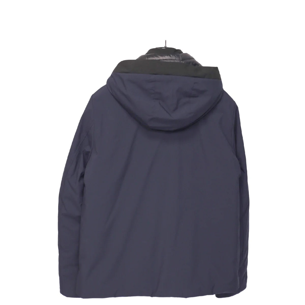 Giubbino termico da uomo blu con cappuccio fisso e zip termosaldata 