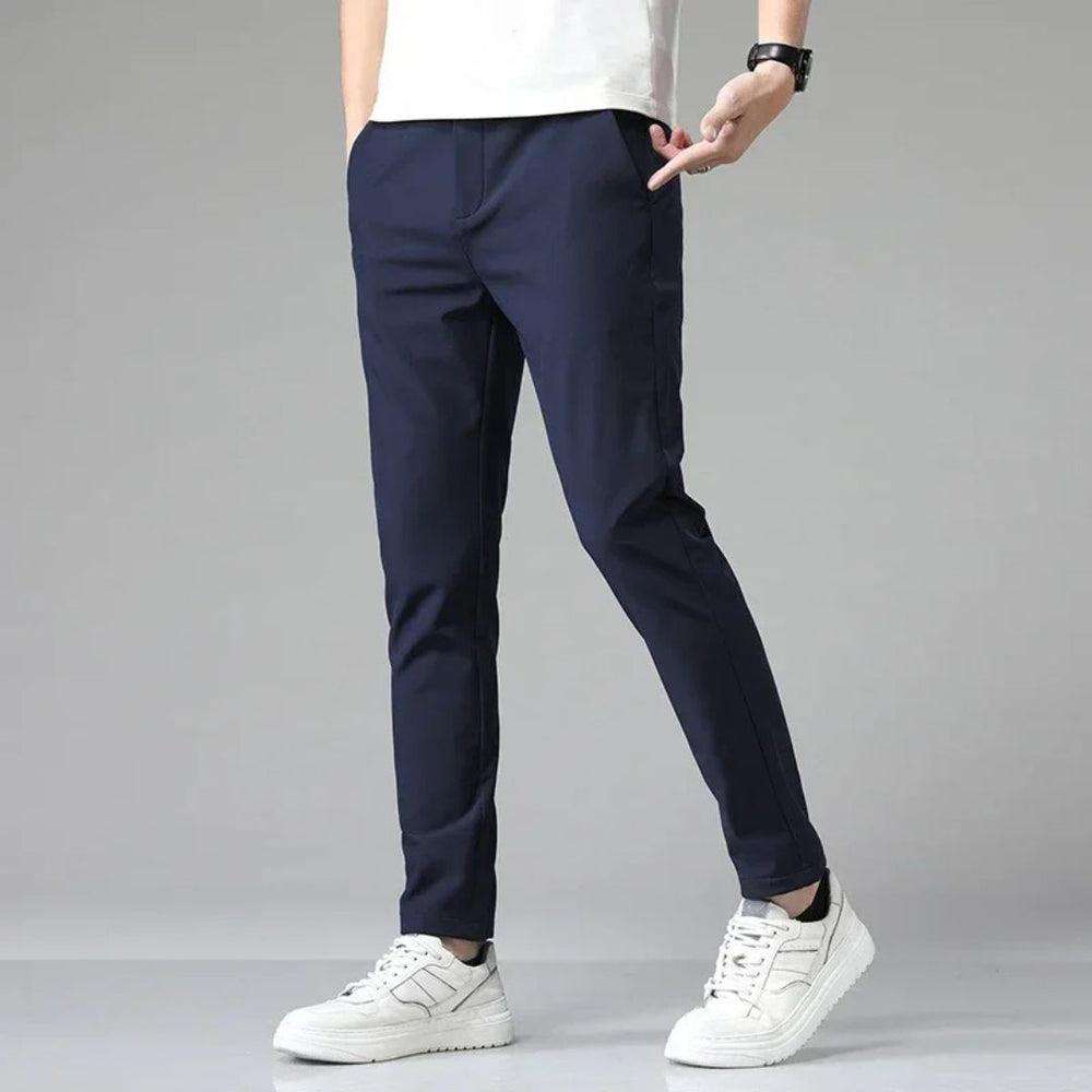 Pantalaccio da uomo blu in punto Milano con vita elasticata Markup 